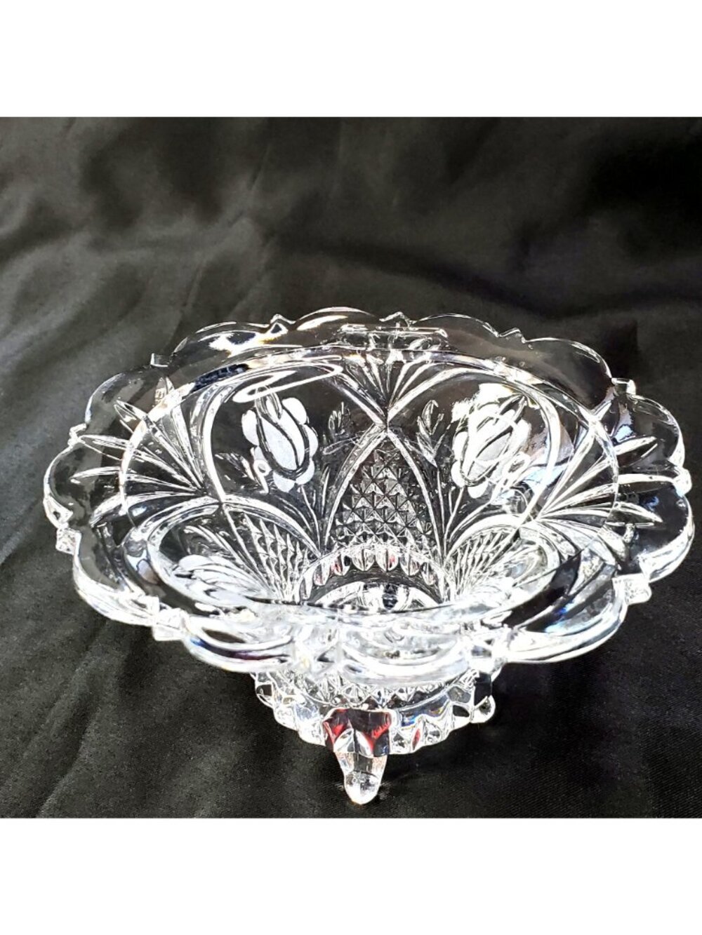VTG Footed Candy Dish 24% Lead Crystal The European Collection Germany 4" tall - Picture 4 of 12
